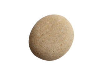 Stone isolated, Beige Sea pebble with texture surface ,Top view single Yellow rock sea from beach