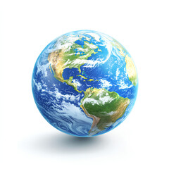  3D realistic Earth Day world in a style of white background