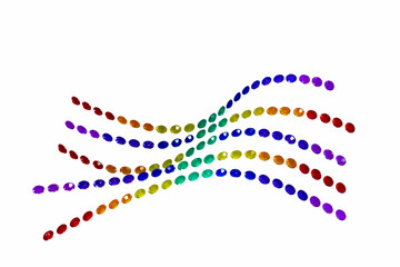Colorful curving wave concept shows all colors moving  ahead. Rows contain rhinestones with bright reflections of many facets for a unique background.