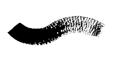 Black ink paint vector brush strokes. Thick dirty distress texture. Grunge rough paint brushes. touch material, dirty splash, handwritten texture simple stripes.