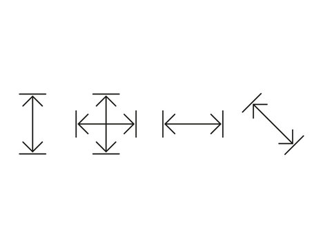 Arrows, height, width, dimensions icon. Vector illustration.