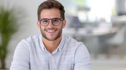Obraz premium A professional insurance agent presenting home insurance plans in a modern office, with a focus on clear documentation and a friendly conversation, from an eye-level angle