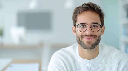 Fototapeta premium A professional insurance agent presenting home insurance plans in a modern office, with a focus on clear documentation and a friendly conversation, from an eye-level angle
