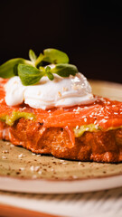 sandwich with salmon and egg