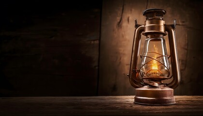 old oil lamp on a table