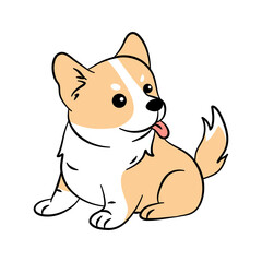 cute kawaii Corgi, with its cheerful expression and playful stance, is perfect for adding a happy vibe