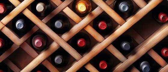 Wine storage, perfectly organized wine racks, classic decor, Watercolor style