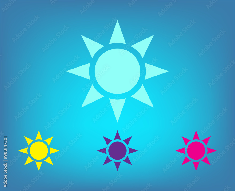 Aufkleber vector color icons on blue background with gradient