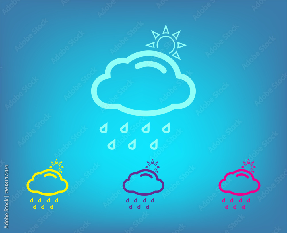 Aufkleber vector color icons on blue background with gradient