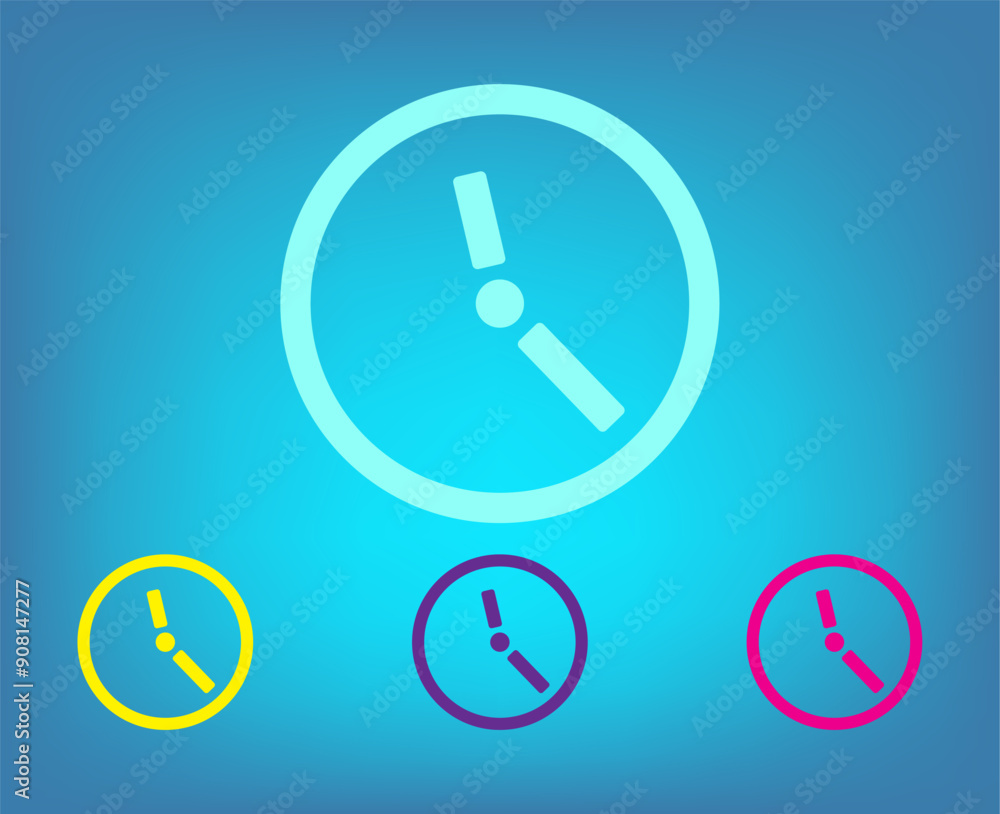 Poster vector color icons on blue background with gradient
