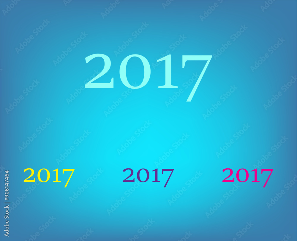 Poster vector color icons on blue background with gradient