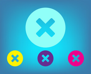 Fototapeta premium Vector color icons on blue background with gradient