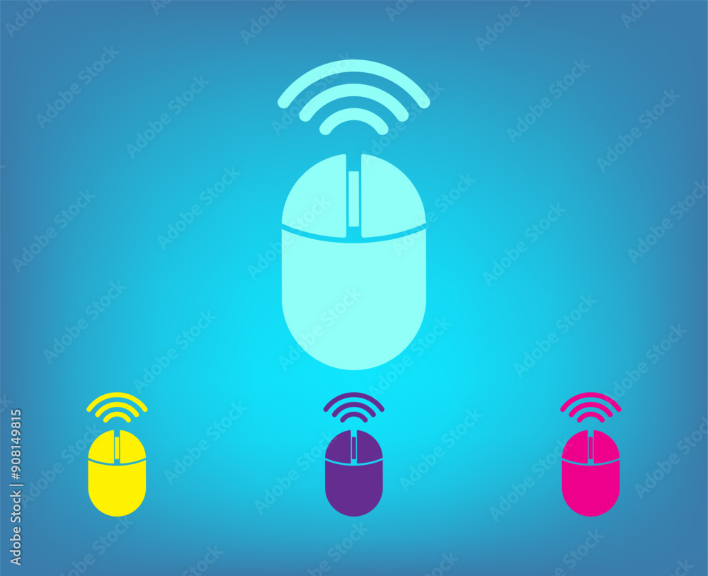 Poster vector color icons on blue background with gradient