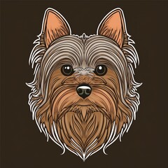 Naklejka premium Yorkshire Terrier dog isolated vector illustration.