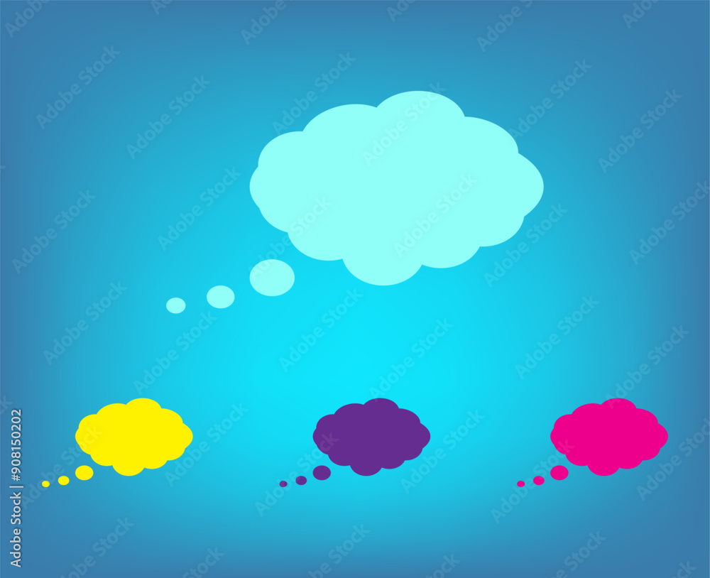Poster vector color icons on blue background with gradient