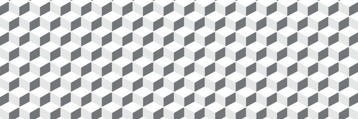 Minimal abstract dark black and white background of victor art cube. Geometric tiles and blocks creative mosaic pattern seamless style cube background. illustration.