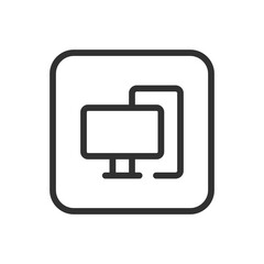 Desktop computer, electronic devices icon. Modern, simple flat vector illustration for web site or mobile app