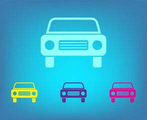 Fototapeta premium Vector color icons on blue background with gradient