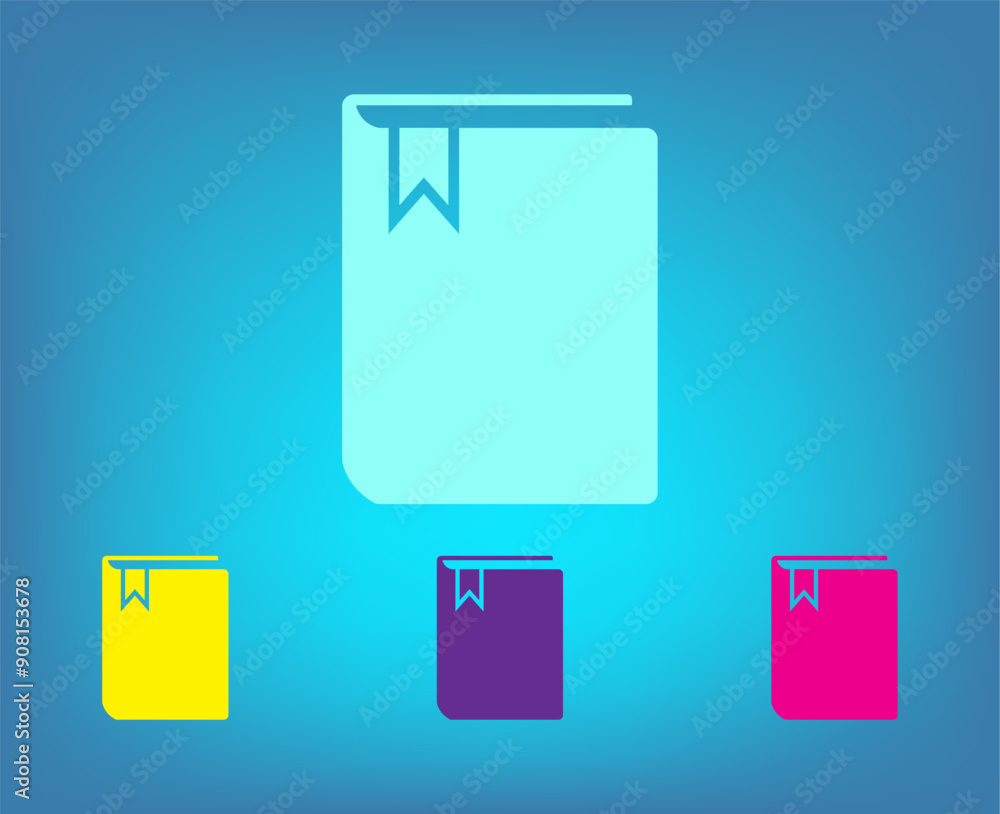 Aufkleber vector color icons on blue background with gradient