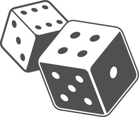 Gambling dice cubes black icon. Random luck