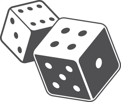 recommend clip art: Gambling dice cubes black icon. Random luck