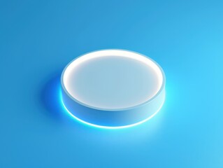 White Circle Blue Background.