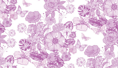 Abstract floral seamless pattern. Suitable for fabric, wrapping paper and the like.eps