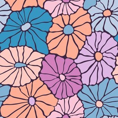 flowers of irregular shape abstract flowers seamless pattern simple shapes