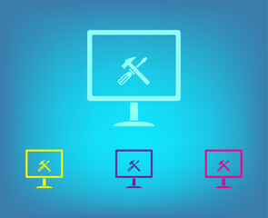 Obraz premium Vector color icons on blue background with gradient