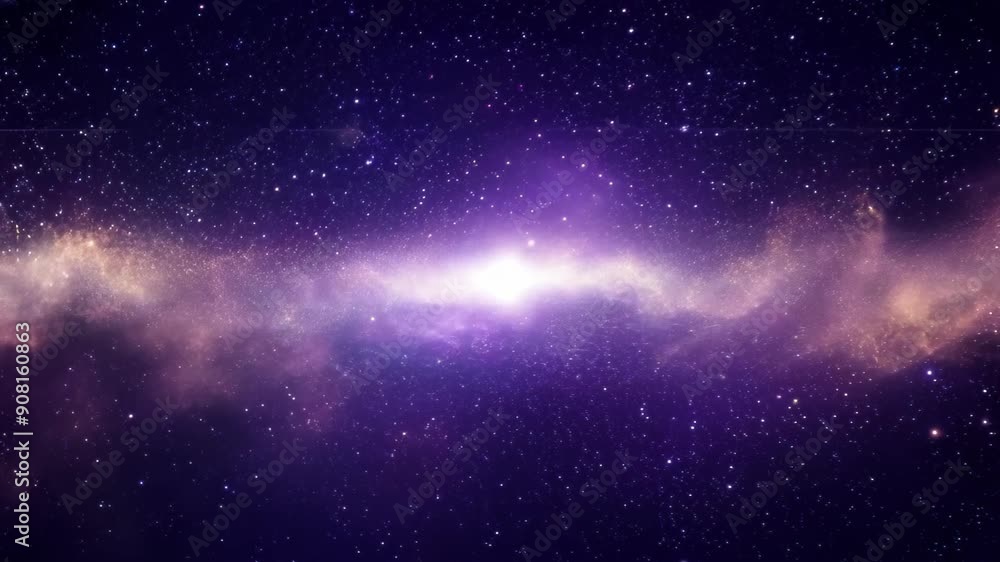 Poster journey through the cosmos: exploring the vibrant heart of a distant galaxy at twilight. generative 