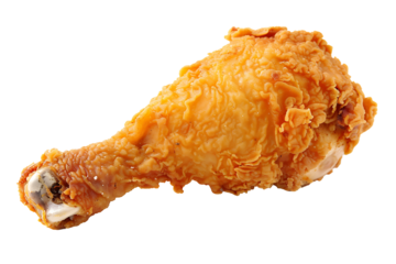 a crispy fried chicken drum stick isolated on a transparent background