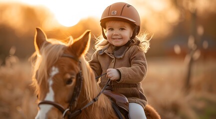 Fototapeta premium Wild Spirit: Young Girl and Stallion Galloping Through the Sunset