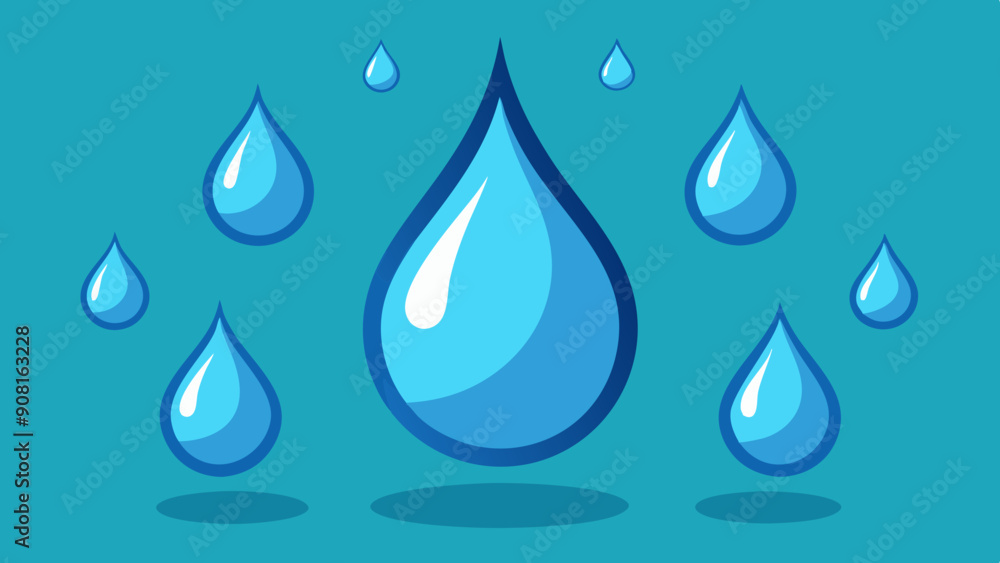 Wall mural  Water drop background vector art illustration 