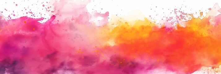 Vibrant watercolor abstract background. An expressive mix of pink, orange, and yellow hues creates a dynamic visual for artistic and creative projects. Perfect for design, decor, and marketing.