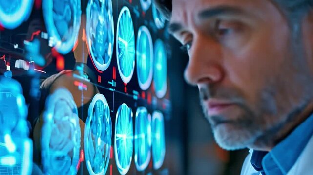 An MRI scan and the patient's negative test findings make the dejected doctor feel helpless. Relapse of the illness