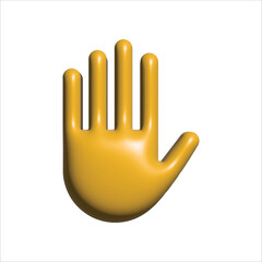Hand icon 3d rendering illustration
