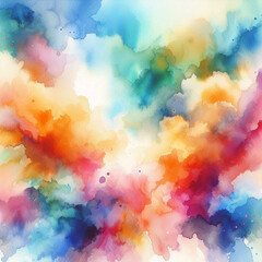 Colorful watercolor background with a white background