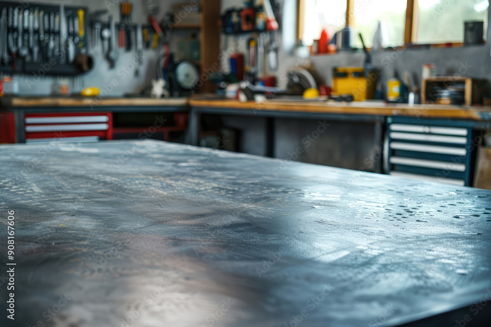 Poster create a mechanic desk workshop surface background