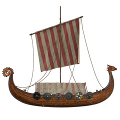 3d render boat viking nordic legend
