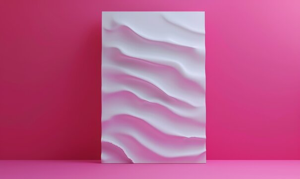 Fototapeta Contemporary white mocap panel on a magenta background, ideal for inscriptions