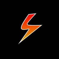 lightning bolt isolated on black