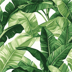 Vector illustration of banana leaf Seamless Pattern