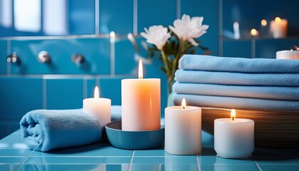 candles and towels