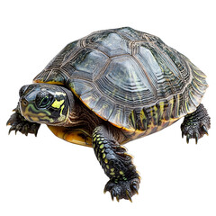 Obraz premium Adorable Turtle on White Background