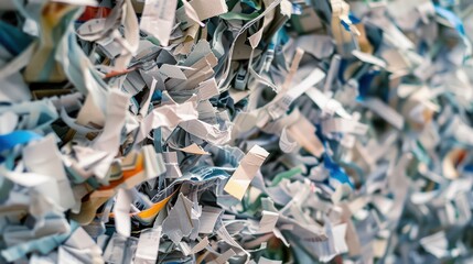 Shredded paper ready for recycling