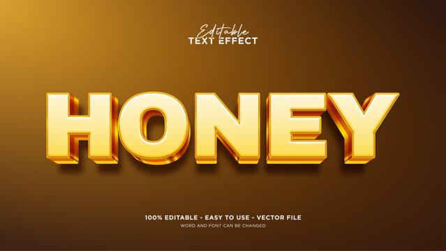 Editable honey 3d text effect, 3d vector mock up