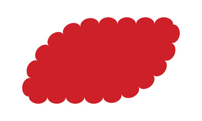 Scallop Round Corner Rectangle Red Leaf