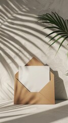 Modern greeting card mockup with stylish envelope