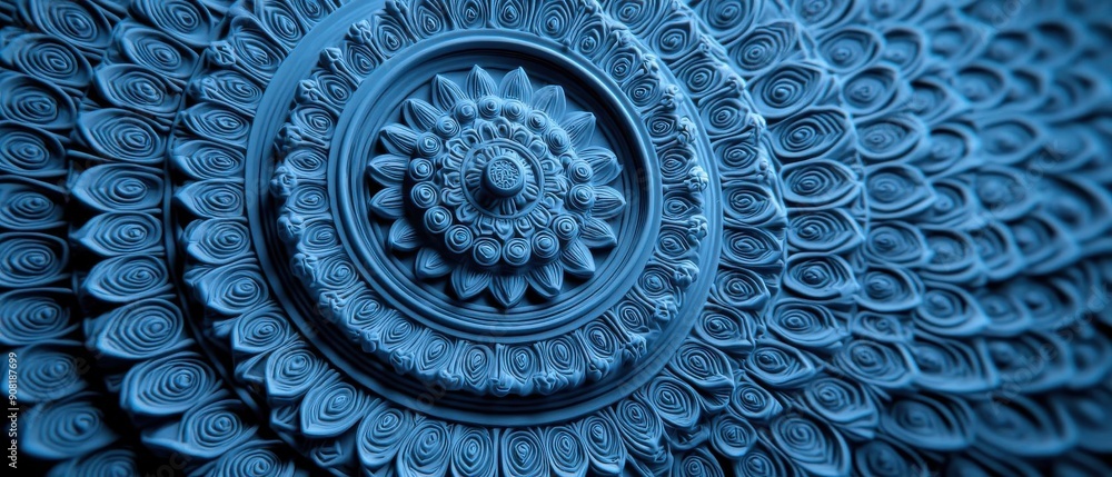 Poster Intricate mandalainspired patterns with symmetrical, circular motifs and detailed geometry