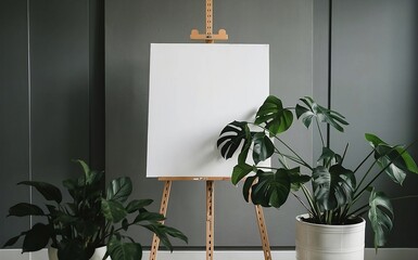white foam board poster on an easel front facing	